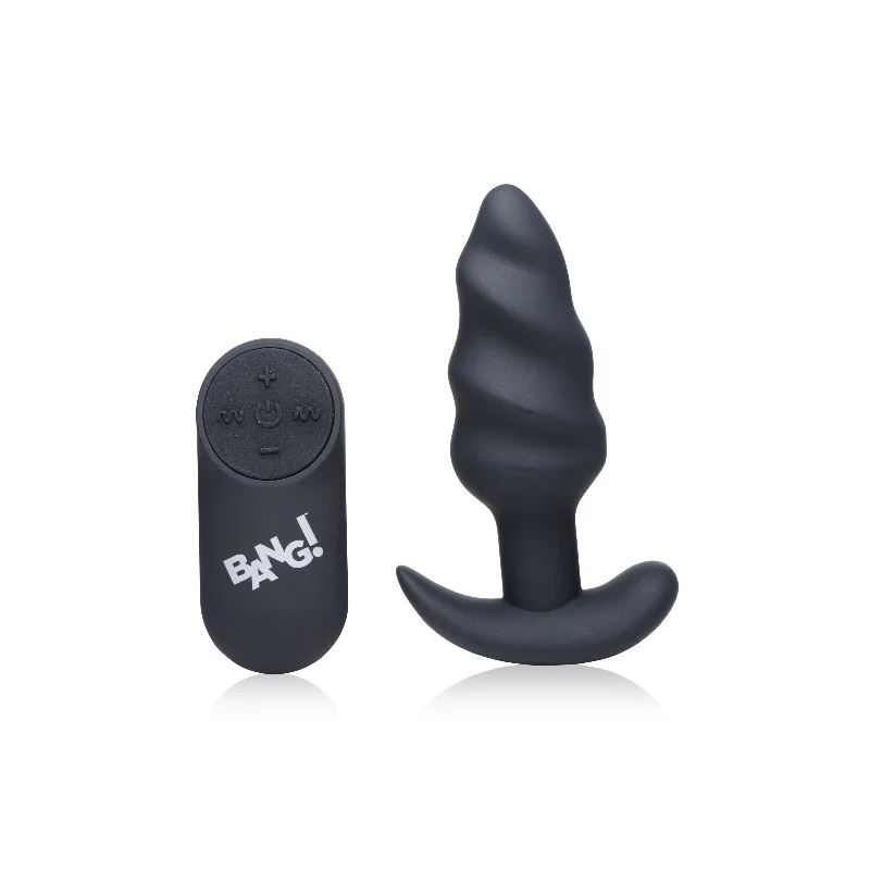 21x Silicone Swirl Plug With Remote -Black