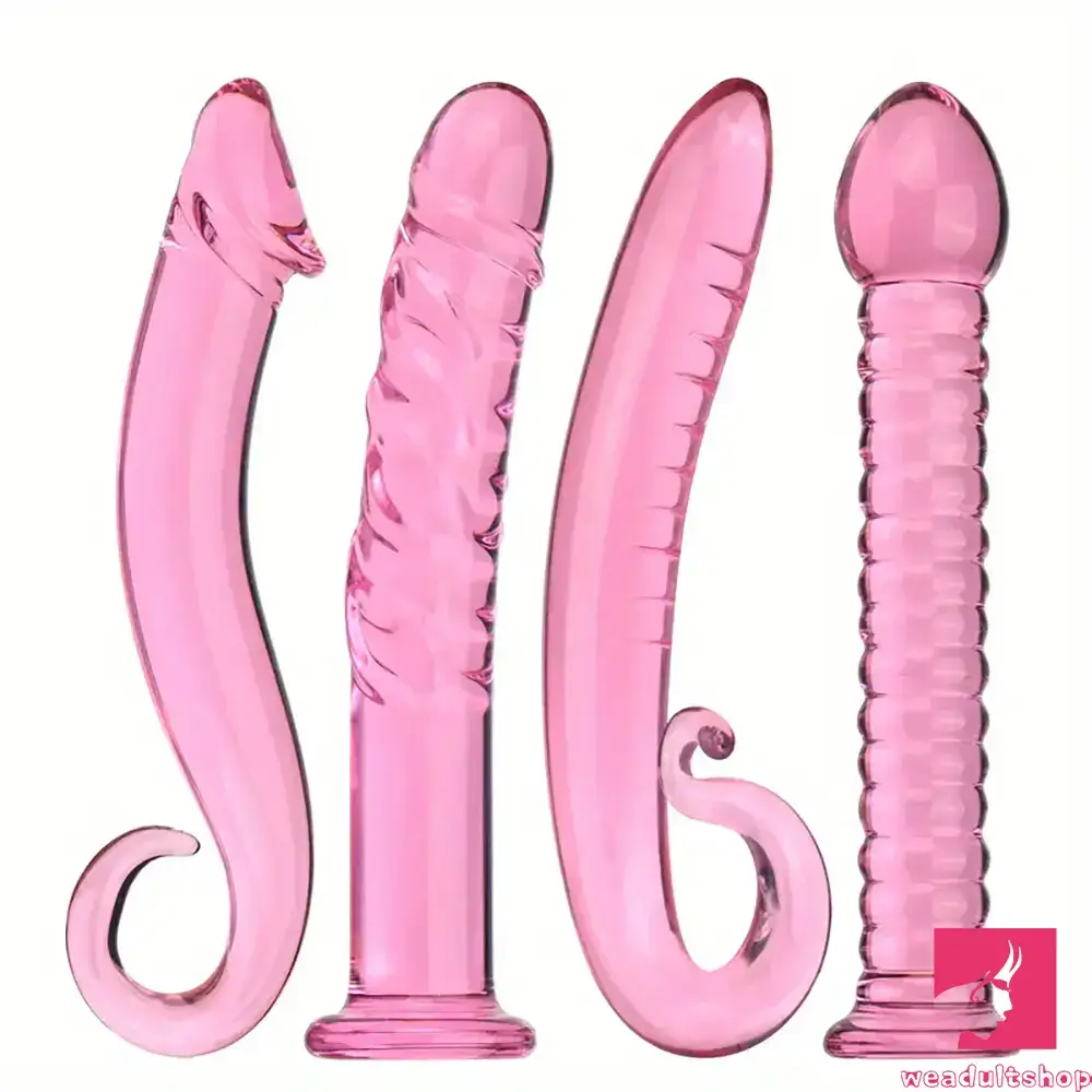 7.09in 7.28in 7.48in Clear Unisex Glass Crystal Dildo For G Spot Orgasm