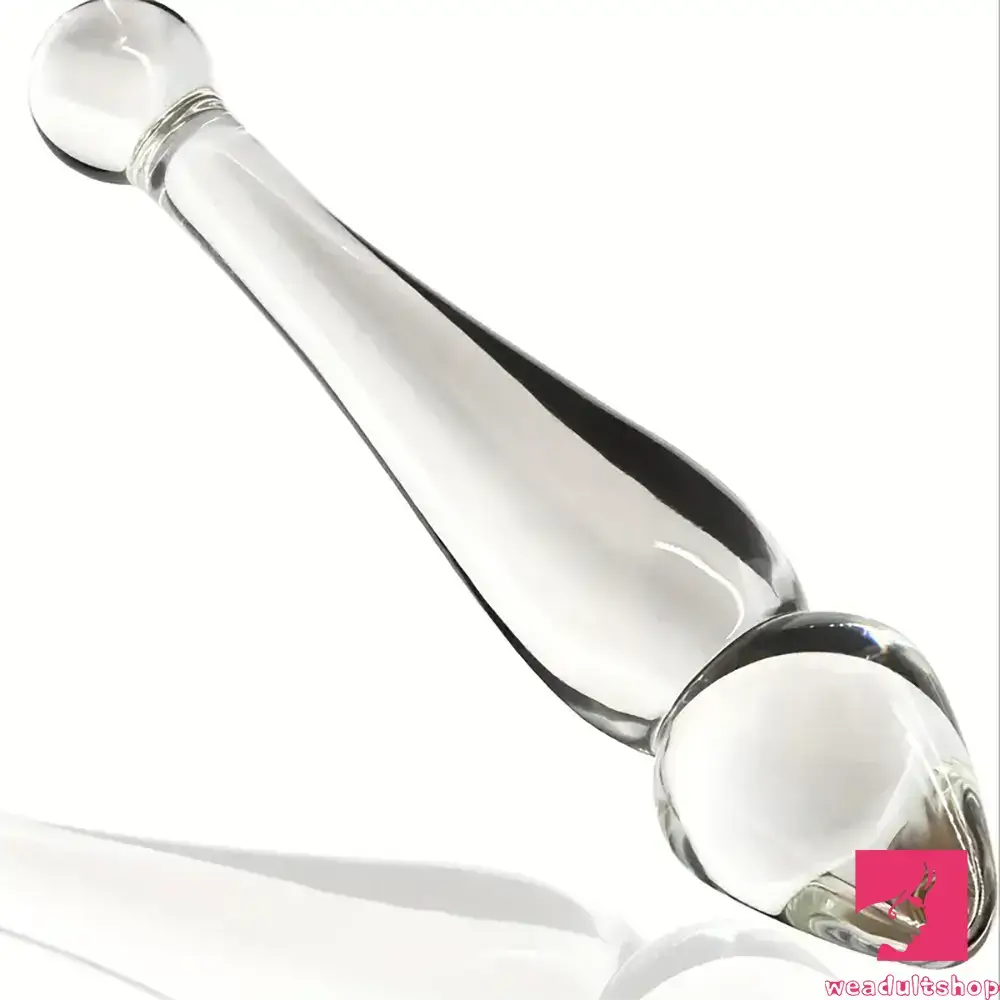 7.68in Unisex Glass Double Heads Dildo External Anal Clit Opener