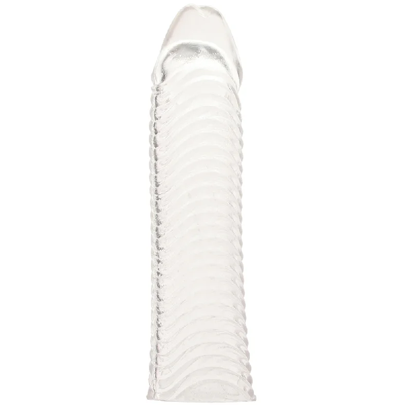 Blue Line 6.5 Inch Wavy Ribbed Penis Extension Sleeve