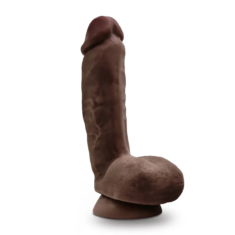 Dr. Skin Glide - 8.5 Inch Self Lubricating Dildo  Lubricating Dildo With Balls - Chocolate