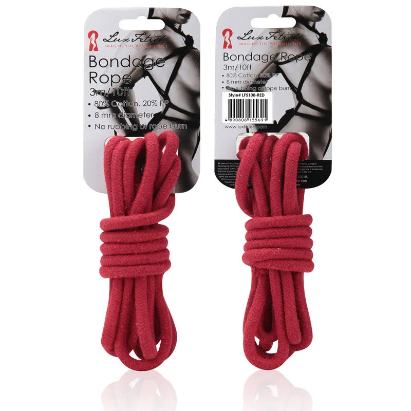 Lux Fetish Bondage Rope 3 m / 10 ft. Red