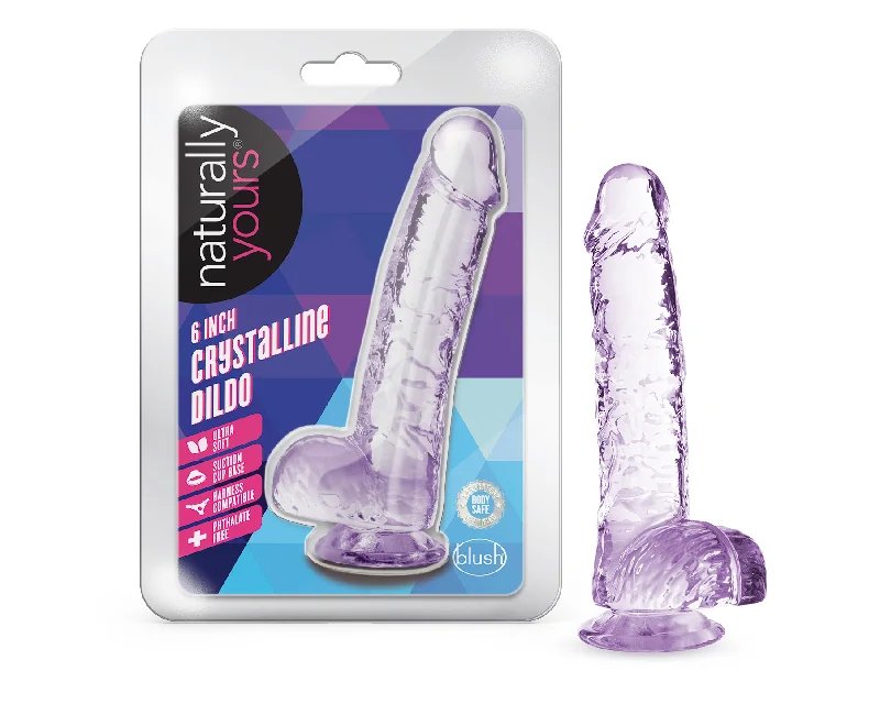 Naturally Yours - 6 Inch Crystalline Dildo -  Amethyst