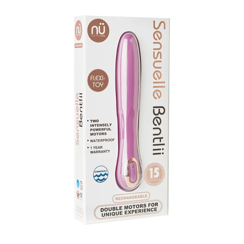 Nu Sensuelle Bentlii Silicone 15 Functions Dual Motor Waterproof USB Rechargeable Purple