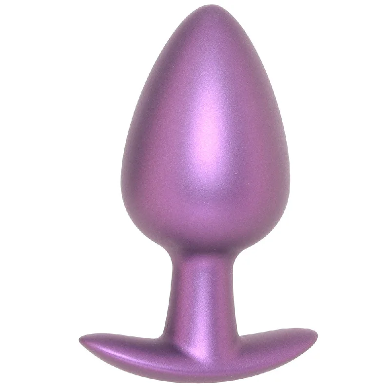 Ouch! Smooth Silicone 3.5 Inch Butt Plug in Metallic Purple