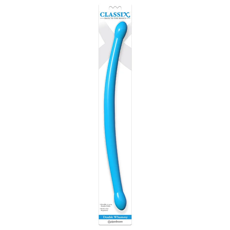 Pipedream Classix Double Whammy 17.25 in. Flexible Dual-Ended Dildo Blue