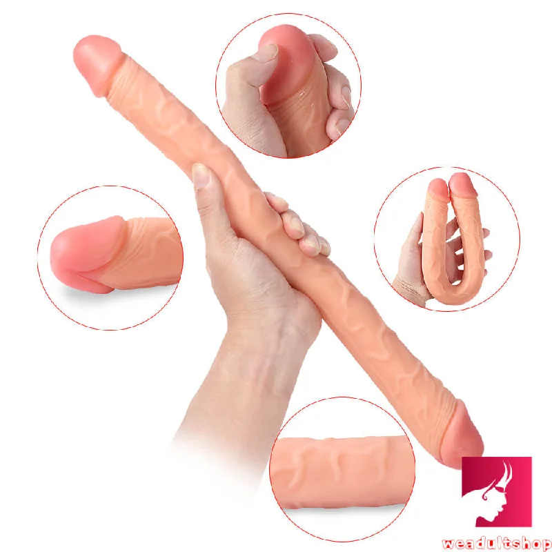 16.1in Silicone Double Dildo U Shaped Interactive Long Dildo