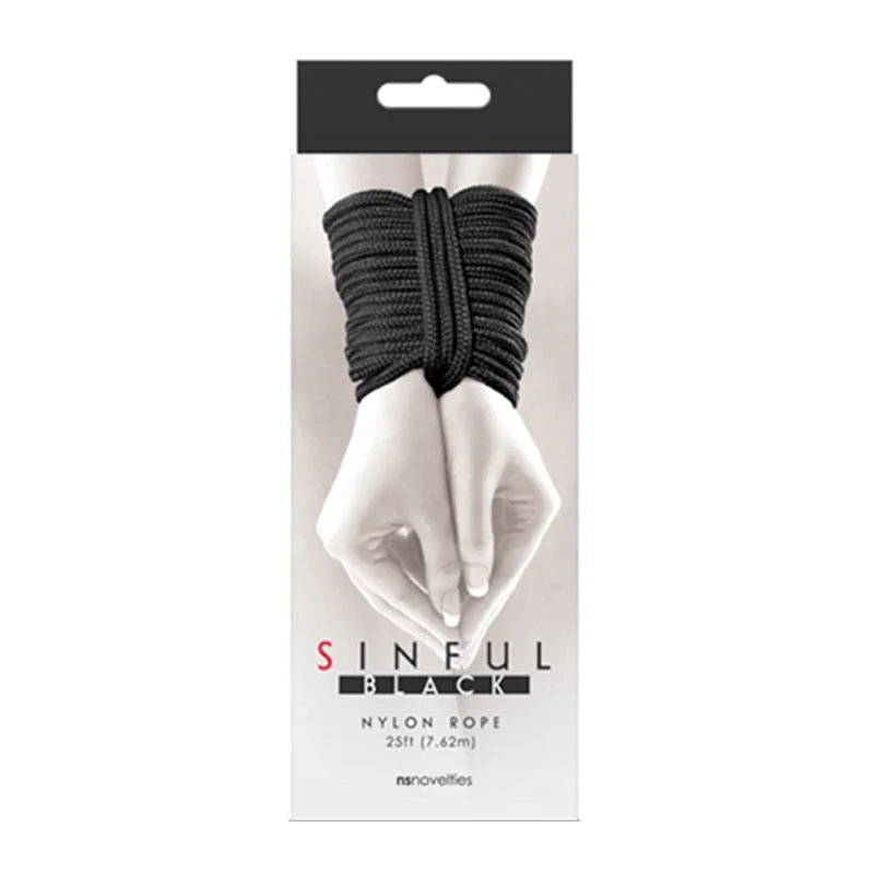 Sinful Nylon Rope 25 ft. Black