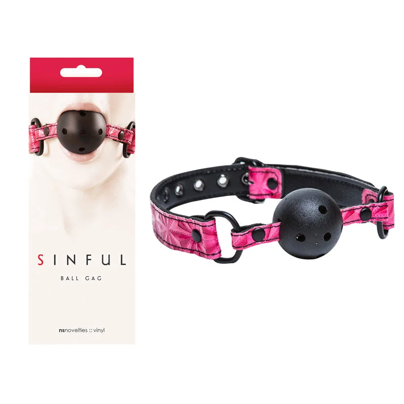 Sinful Vinyl Ball Gag Pink