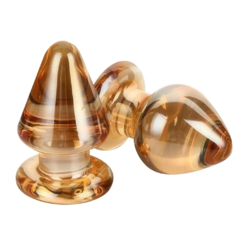 Big and Chunky Golden Glass Plug 3.54 to 3.74" Long