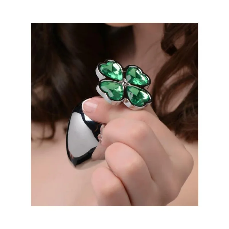 Booty Sparks Lucky Clover Gem Anal Plug Large Silver