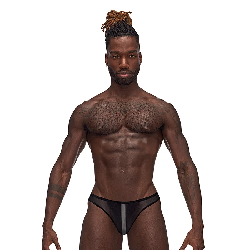 Male Power Landing Strip Bikini Brief Black L