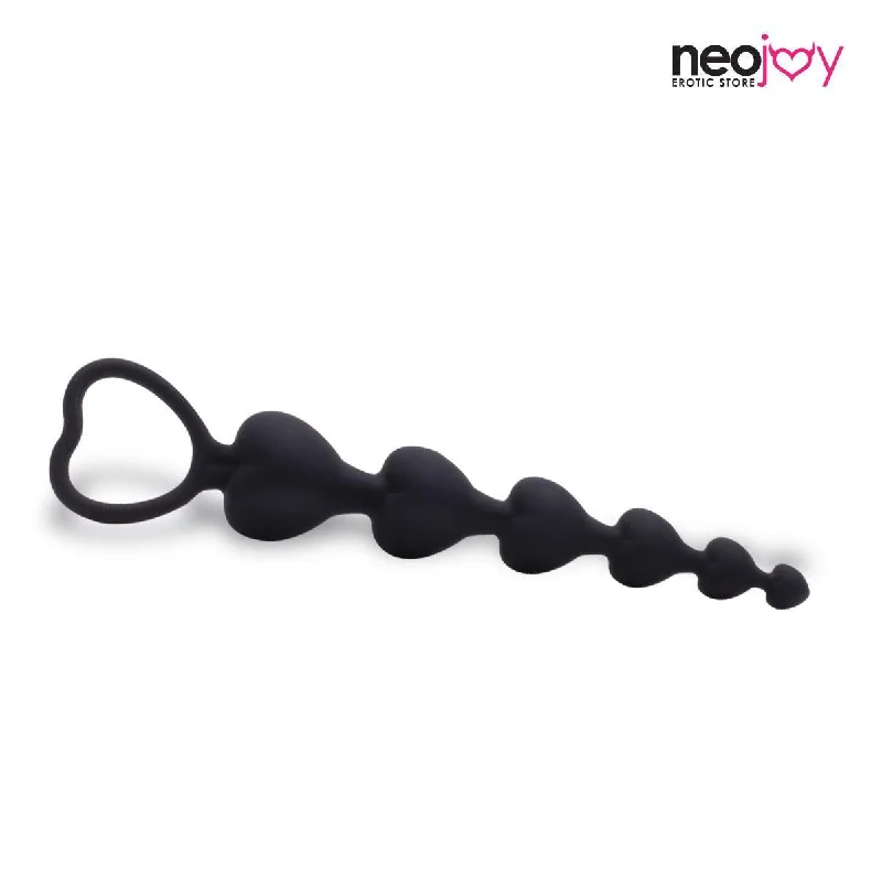 Neojoy Medium Anal Beads Silicon Black 7.0 inch - 18 cm