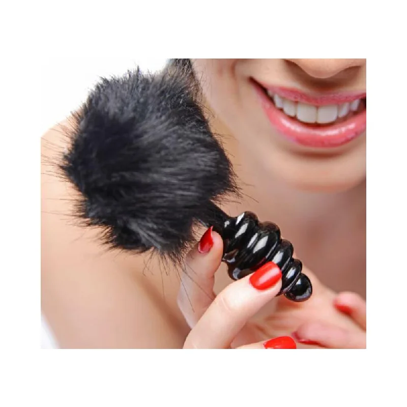 Tailz Bunny Faux Fur Tail Plug Black