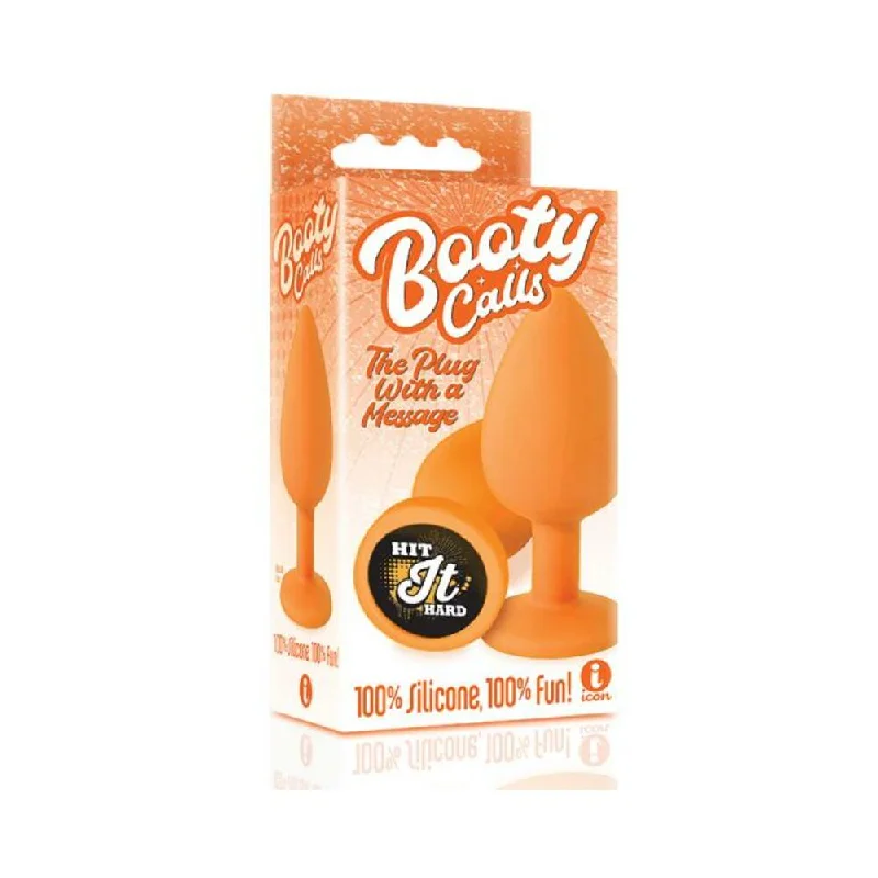 The 9's Booty Call Silicone Butt Plug Orange Hit It Hard