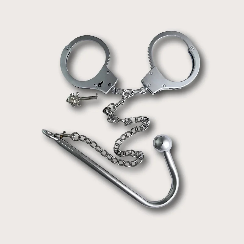 Anal Hook Sex Toy Attached to Handcuffs