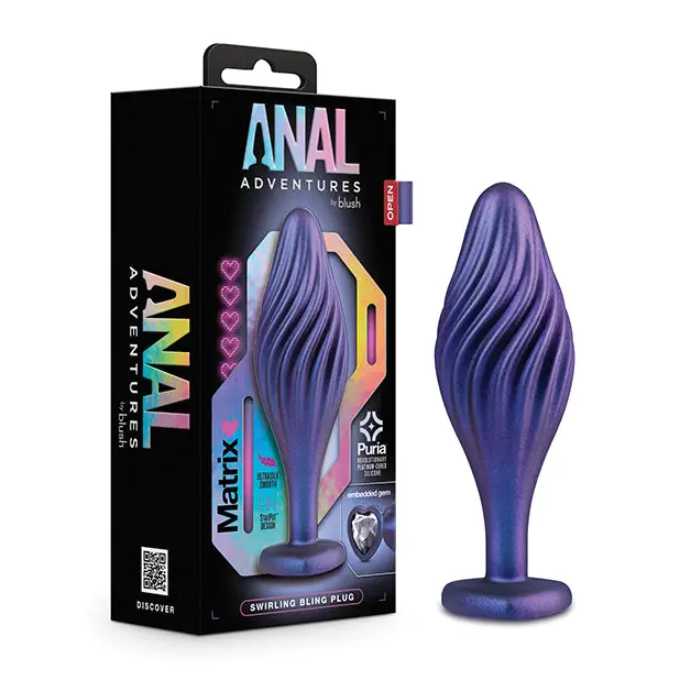 Anal Adventures Matrix By Blush Silicone Swirling Bling Plug