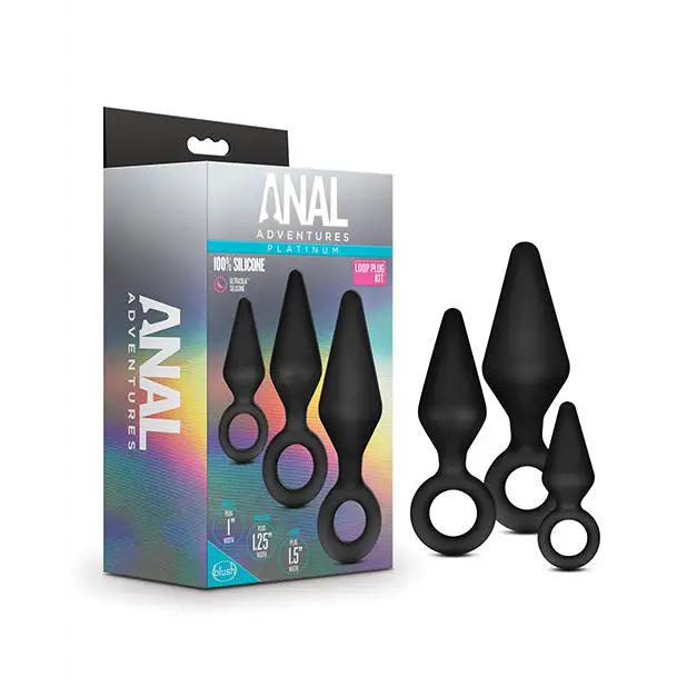 Blush Anal Adventures Platinum Silicone 3-Piece Loop Plug Kit