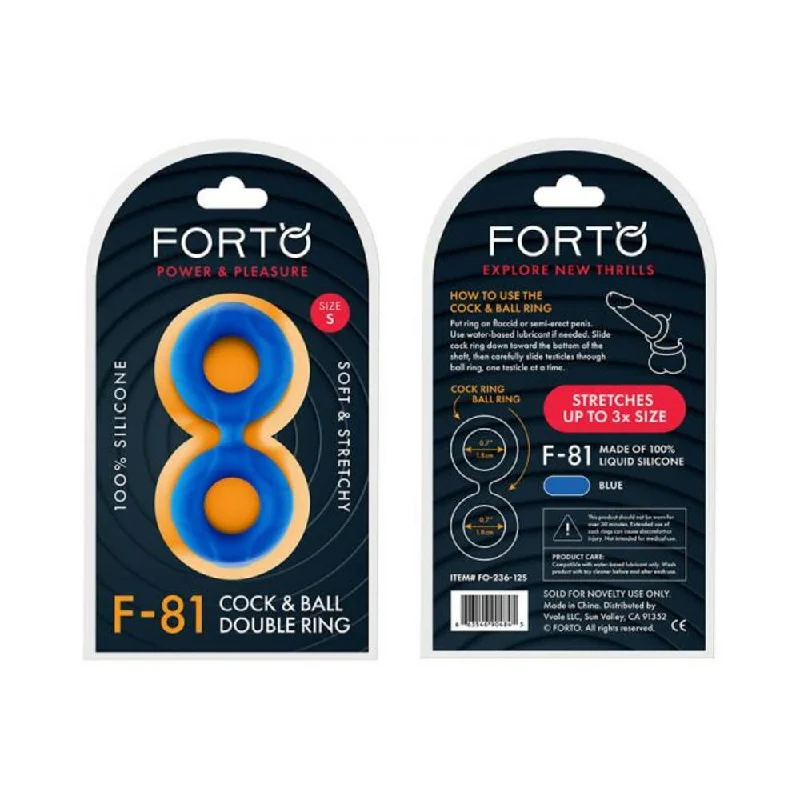 Forto F-81: Double Ring Liquid Silicone 44 Mm Blue