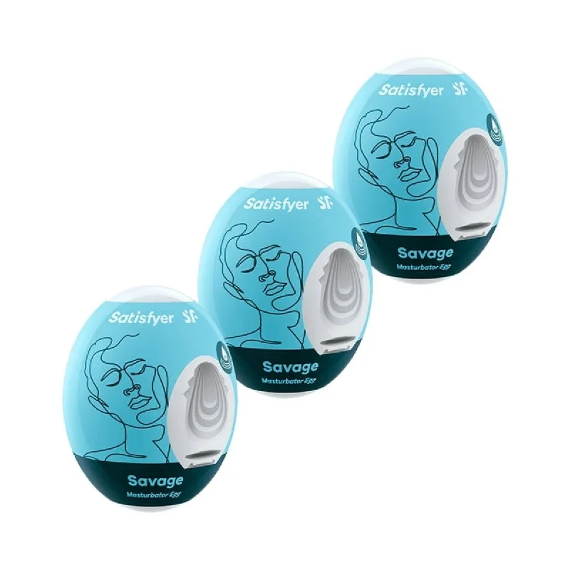 Satisfyer Masturbator Egg 3 Pack Savage Blue