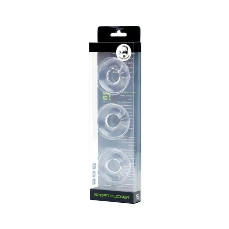 Sport Fucker Chubby Cockring Pack Of 3 - Clear